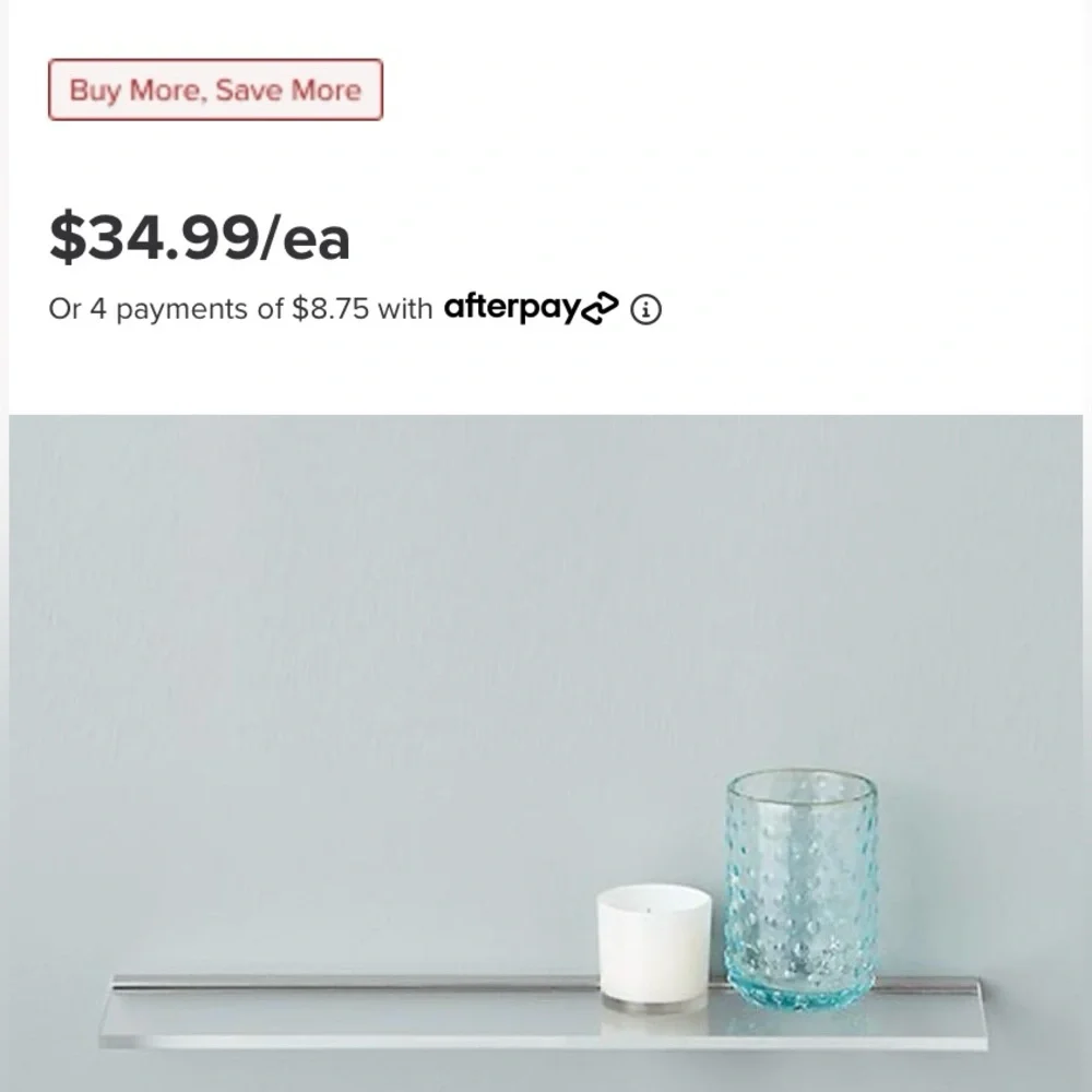 The Container store Umbra acrylic shelves